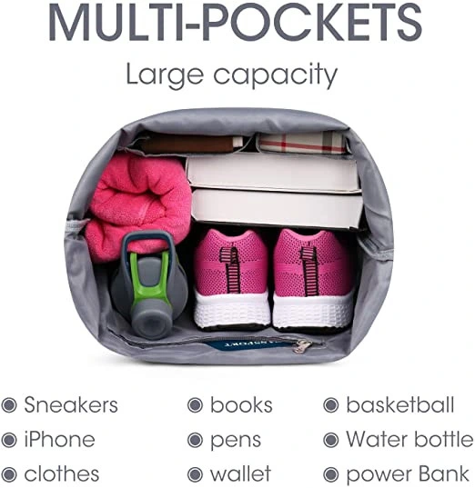 Drawstring Backpack String Bag Sackpack Cinch Water Resistant Nylon for Gym Shopping Sport Yoga