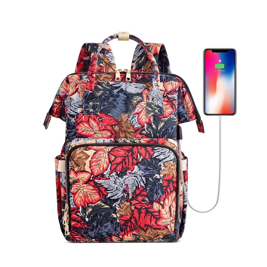 Water Resistant College School Backpack with USB Charging Port, Laptop Backpack for Women Fashion Travel Bags