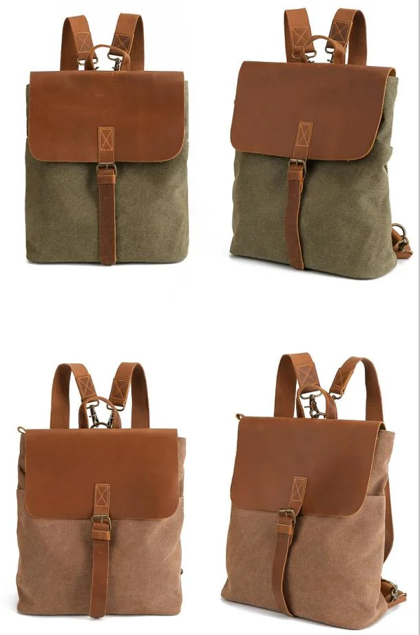 Vintage Leather Backpacks Custom Computer Backpacks Single-Shoulder Backpacks