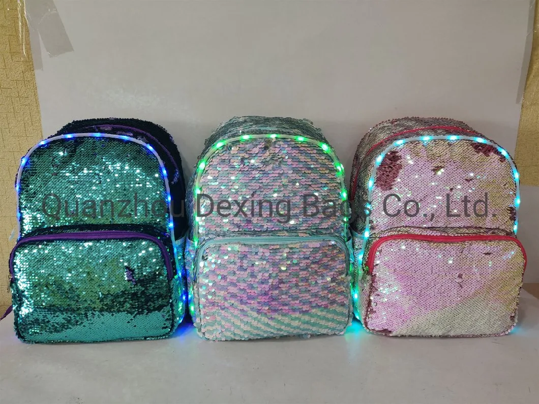 Runing LED Light Bags Sequin Backpack Popular Fashion Backpack