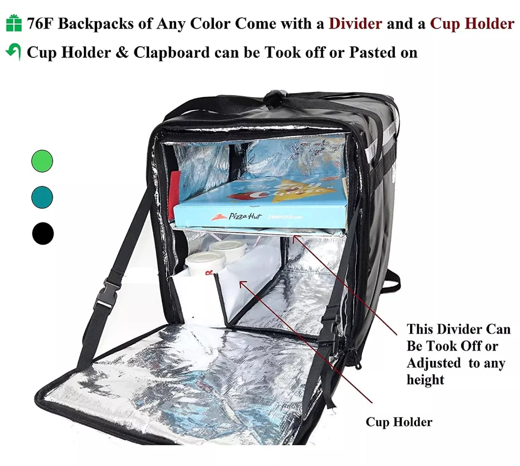 Delivery Backpack Insulated Waterproof Motorcycle Grocery Takeaway Bag Pizza Food Cooler Delivery Bag
