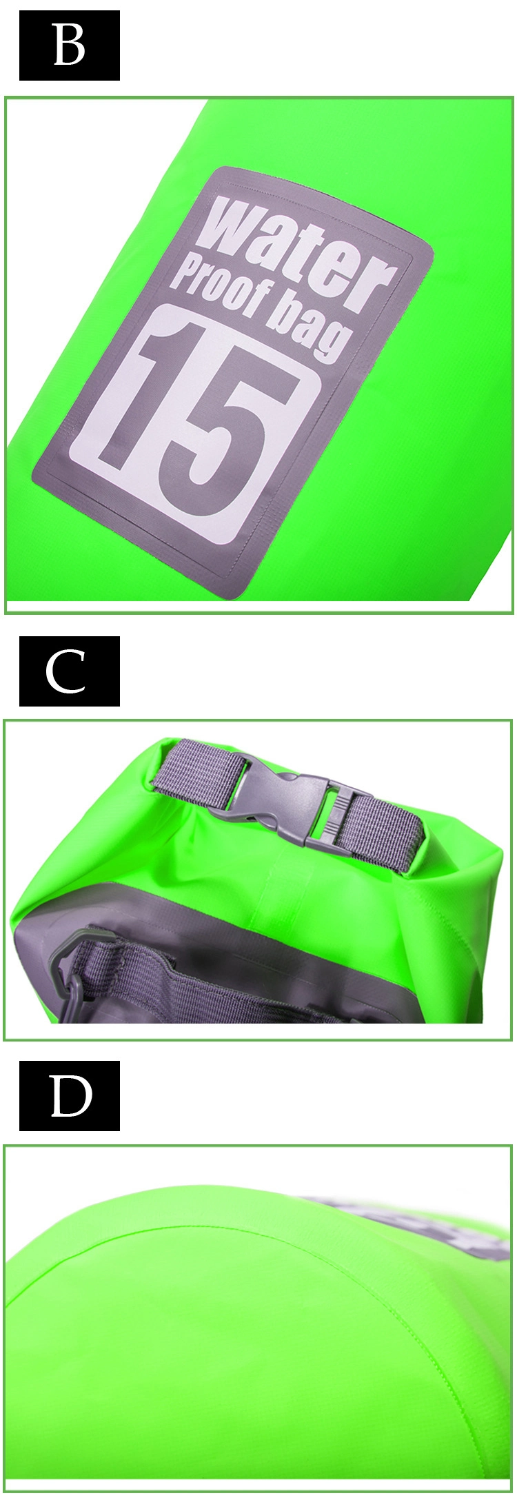 Custom Outdoor Best Waterproof Roll Top Floating Dry Bag Backpack for Kayaking