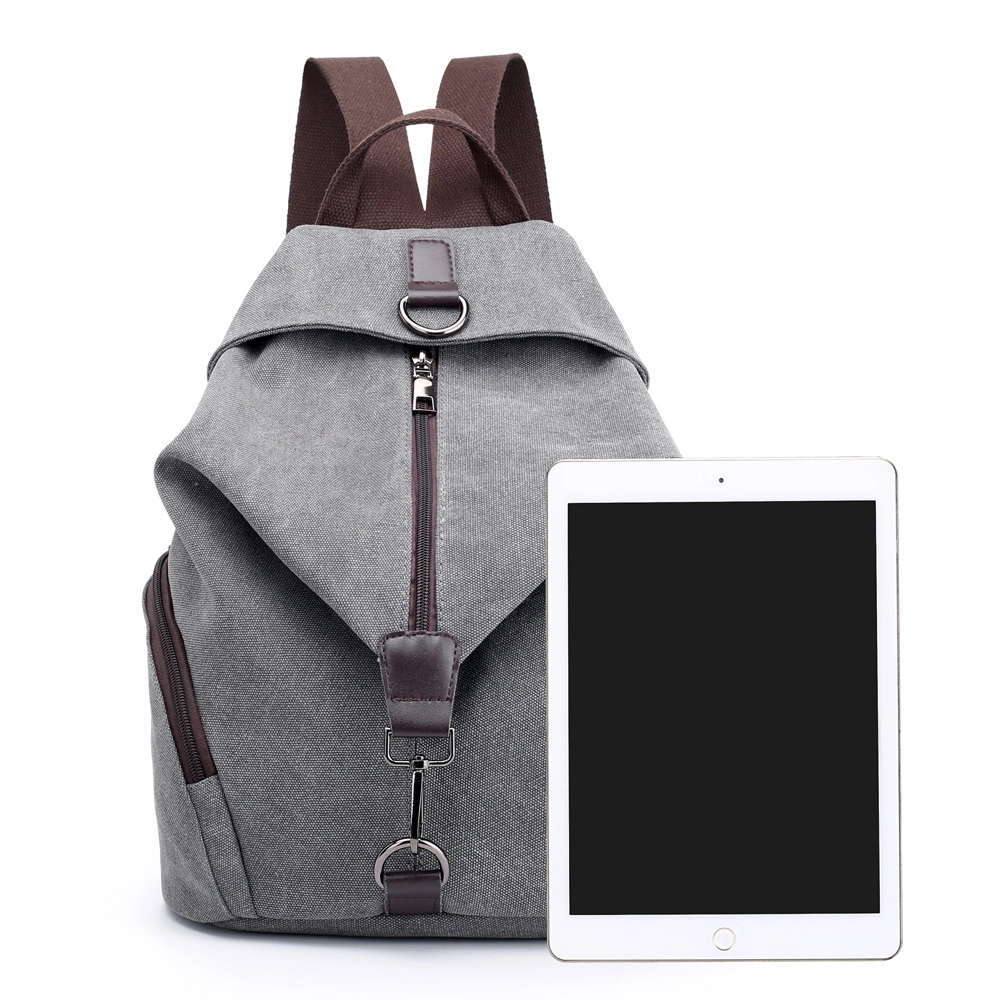 Fashion Canvas Female Multifuction Casual Backpack for Teenager Girls