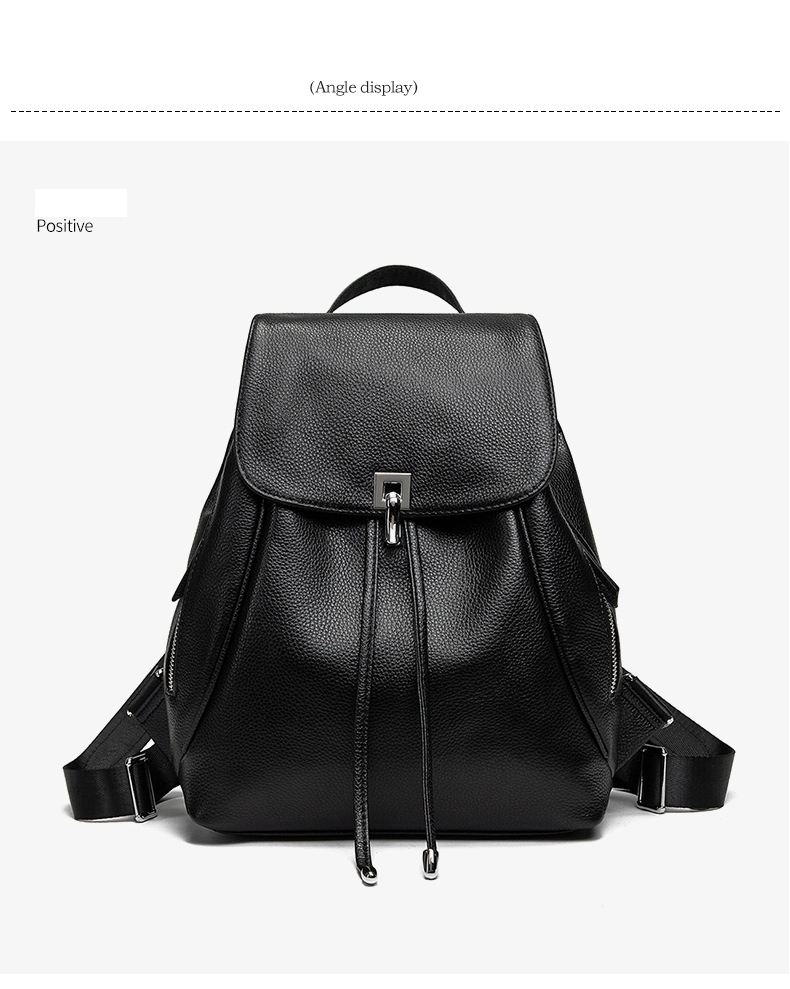 Hot Sales Fashion Popular Real Leather Lady Backpack with Handle