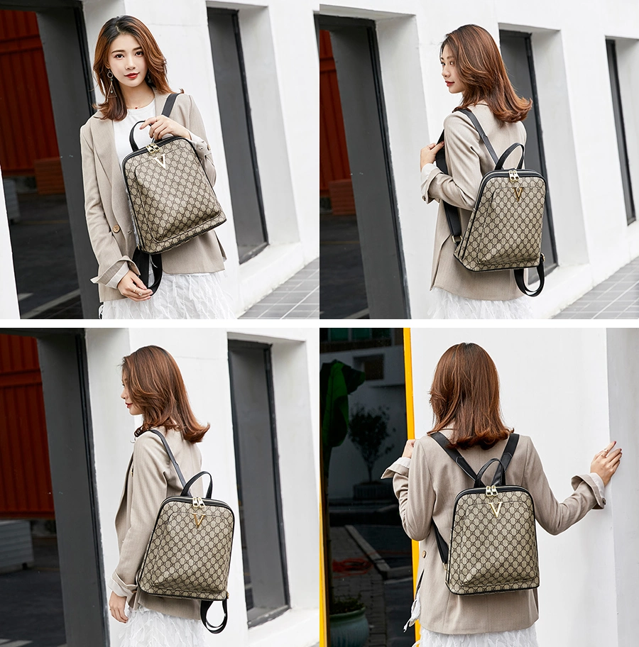 Fashion Retro Contrast Color Casual Backpack School Bags