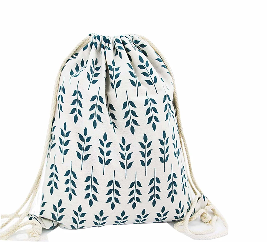 Sedex Audit Custom Adjustable Canvas Gym Sack Bag Sport Backpack Printing Drawstring Bag for Man Women
