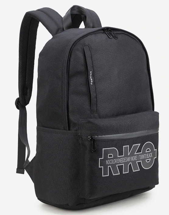 Black Korean Double Shoulder Backpack Waterproof Computer Backpack College Students Rucksack