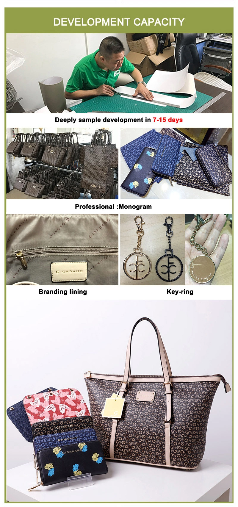 Emg6291 Women Luxury Large Genuine Leather Shoulder Bag Handbag Blank Custom Womens Tote Shoulder Purse