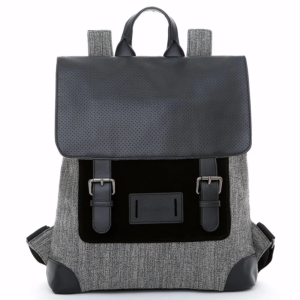 Fashionable Design PU Leather Recycled Fabric Travel Laptop Backpack of Guangzhou Factory (RS-3214)