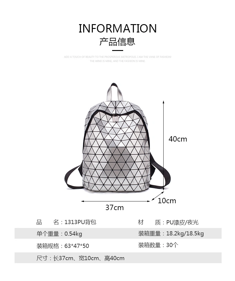 Luminous Backpacks Geometric Laptop Backpack Shoulder Backpack Trave School Bag