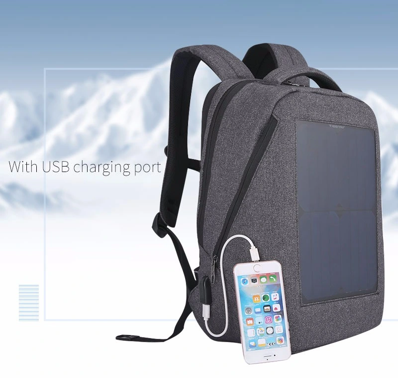 Solar Power Backpack Packbag Back Bag Mobile Phone Power Bank Charger