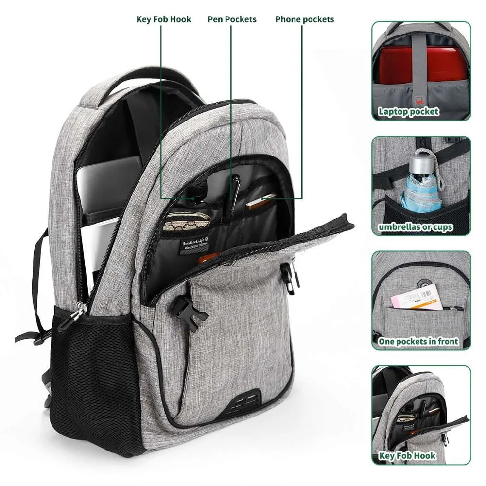 2021 New Arrival Waterproof Travel Fashion Sport Bag USB Charger Men Laptop Travel Backpack Bag