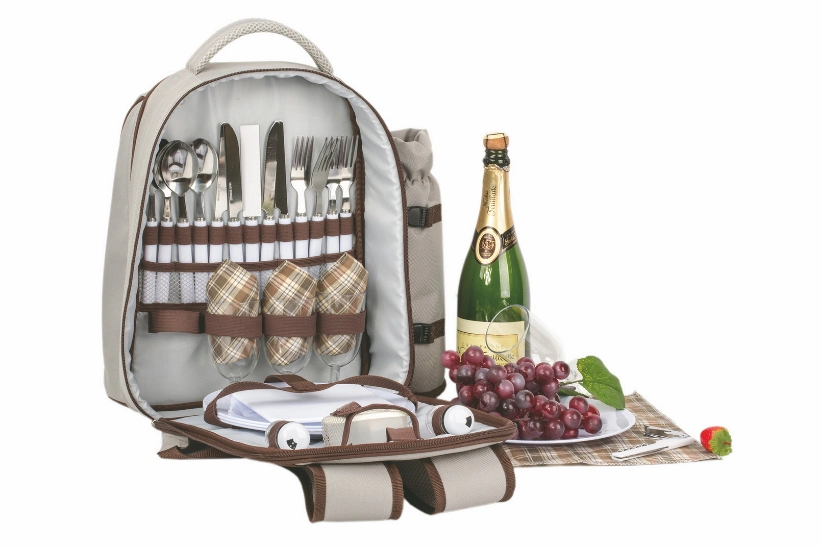 600d Polyester 4 Person Lunch Wine Insulated Picnic Backpack