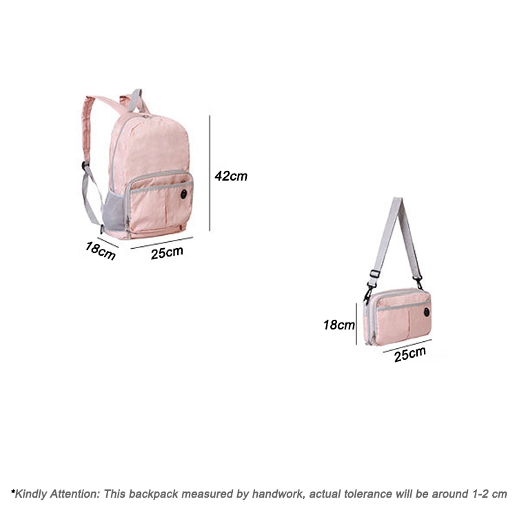 New Arrival Fashion Pink Multi Purpose Foldable Backpack Large Capacity Lightweight Outdoor Backpack for Teens