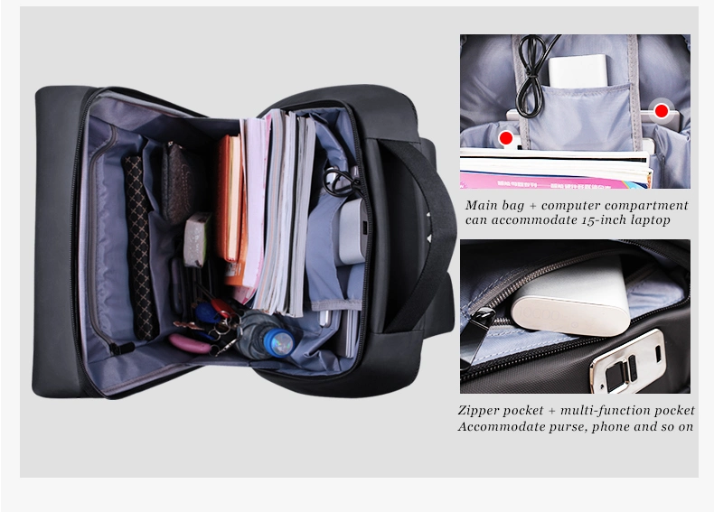 FL-V4 Smart Backpack Vantage Luggage Bag Fingerprint High-Capacity Package