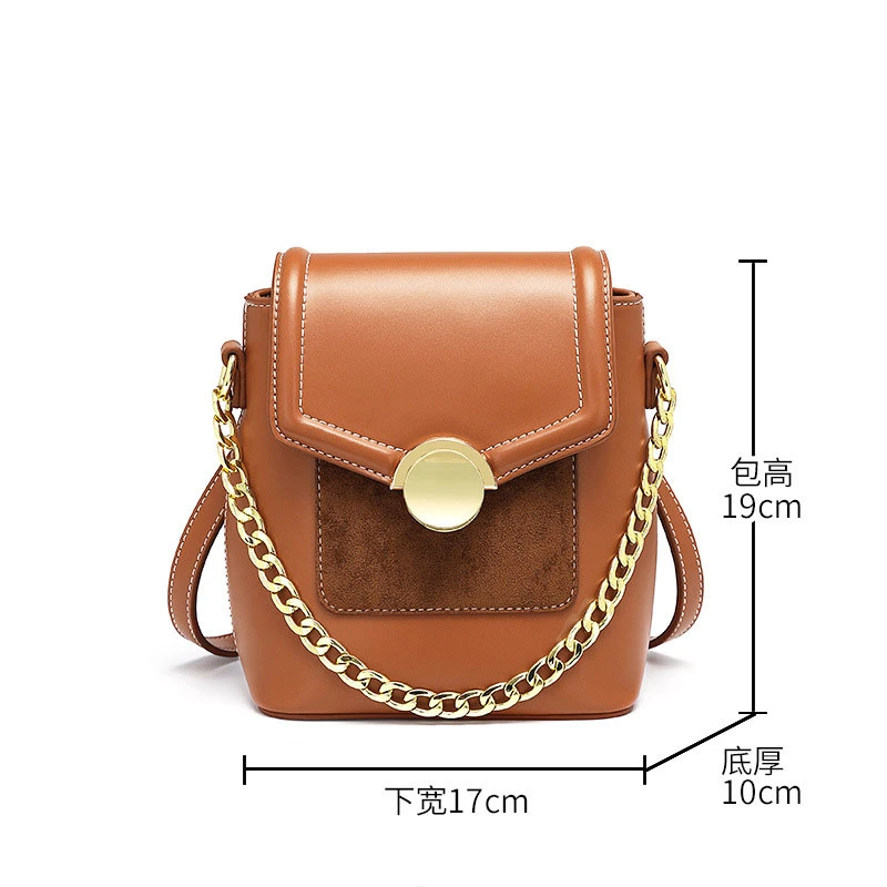 High Quality Manufacture Leather for Ladies Handbag Messenger Brown Girl Backpack