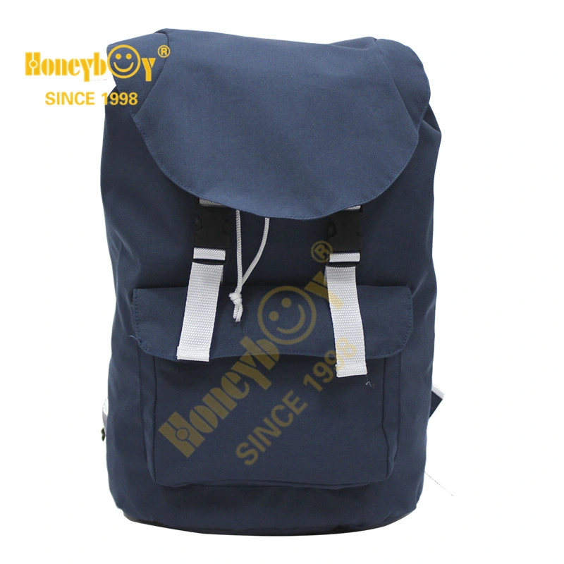 Mochilas Recycled Material RPET Fabric Navy Leisure School Backpack