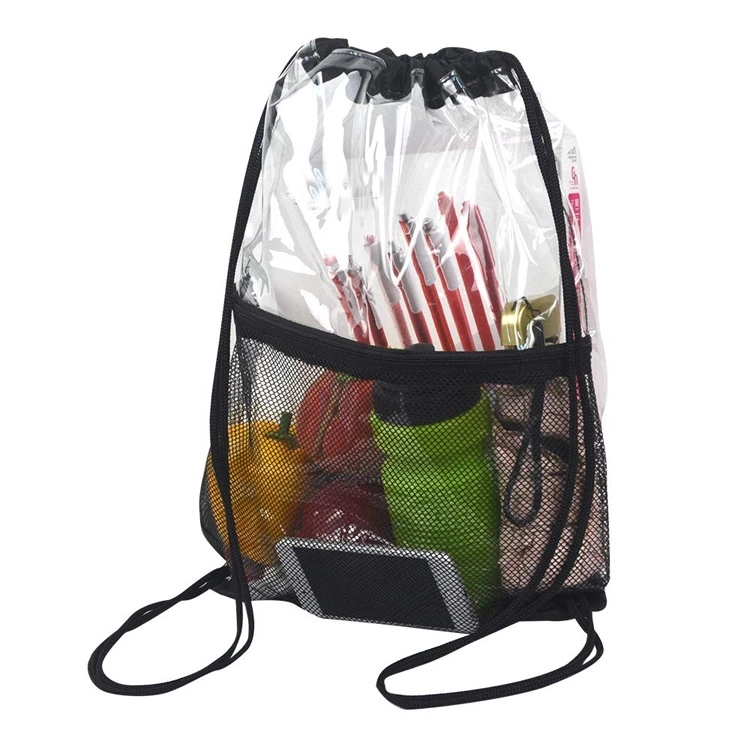 Travel PVC Clear Drawstring Bag Backpack