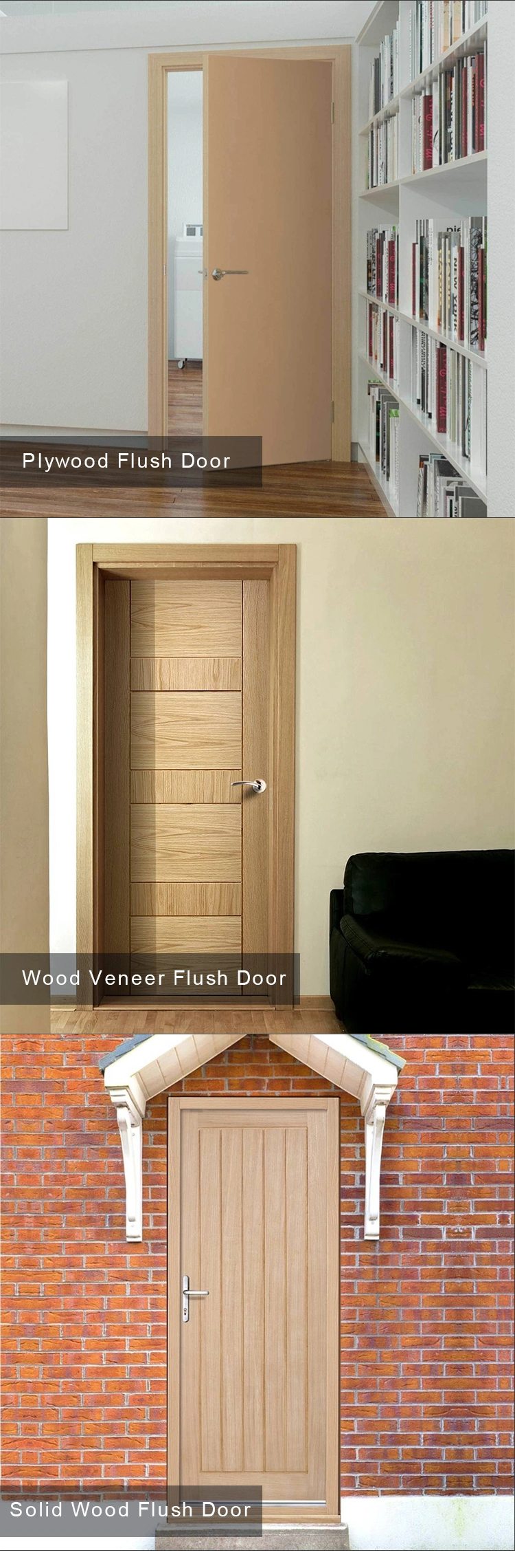Jhk Engineered Timber Laminated House Internal Frame Flush Wood Door
