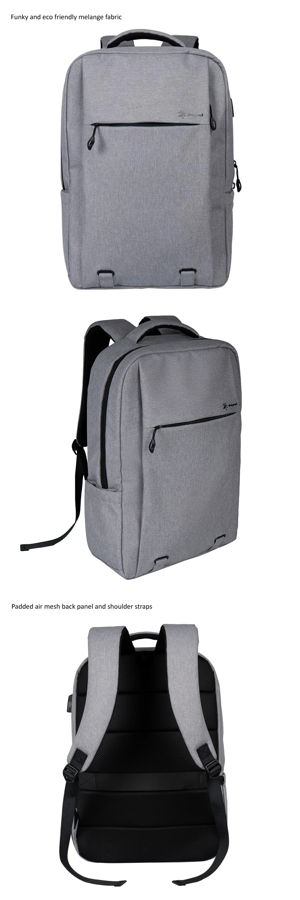 Grey Men Backpacks Large Capacity Laptop Notebook Rucksack for Women Business Back Pack Bag