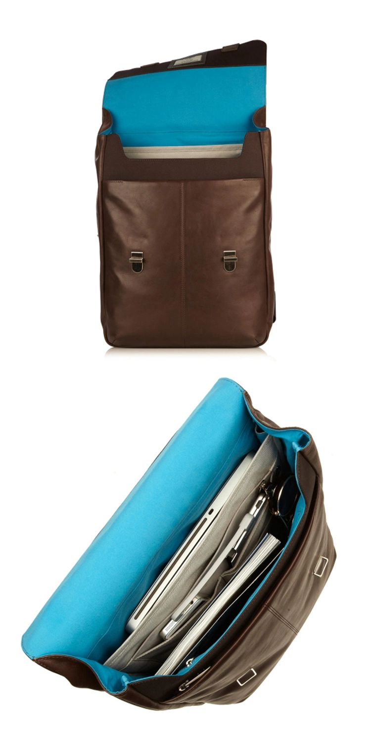 Hot Selling Good Quality Fashion Design Brown Leather Laptop Bag Backpack for Men