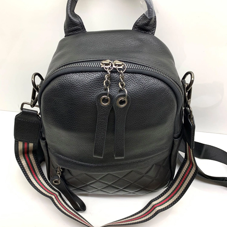 The Newest European Fashion Simple Style Real Leather Women Backpack