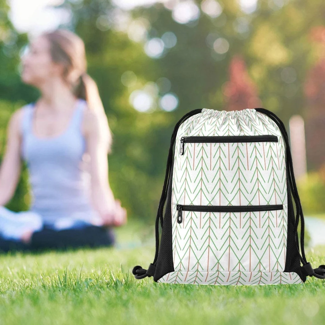 100% Polyester Custom 3D Printing Lightweight Versatile Water Proof Drawstring Backpack Sports Gym Bag Clinch Sack