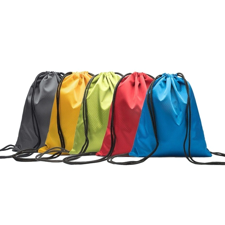 Custom Logo Printed 210d Polyester Sports Gym Backpack Drawstring Bag