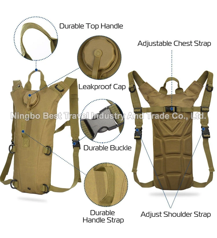 3L Camouflage Camping Hiking Cycling Backpack Running Water Bladder Bag Hydration Backpack for Bikers