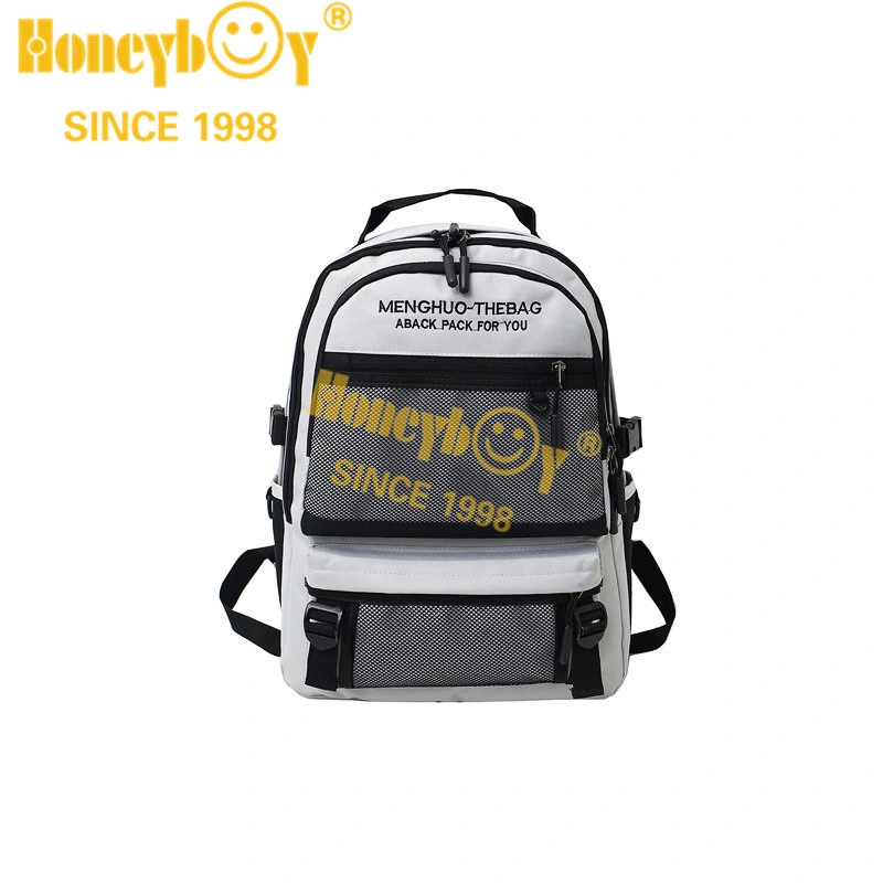 Mochila Backpack for Boys with Front Mesh Pocket Black Backpack
