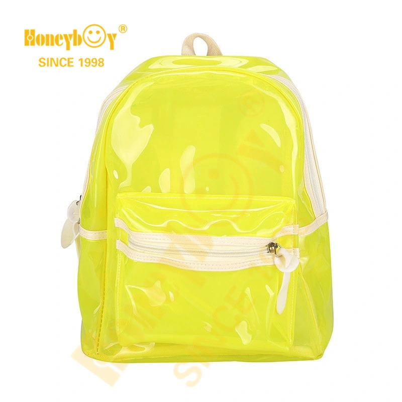 Fashion PVC Transparent Clear Backpack Letter Print Clear Jelly Backpack for Girls