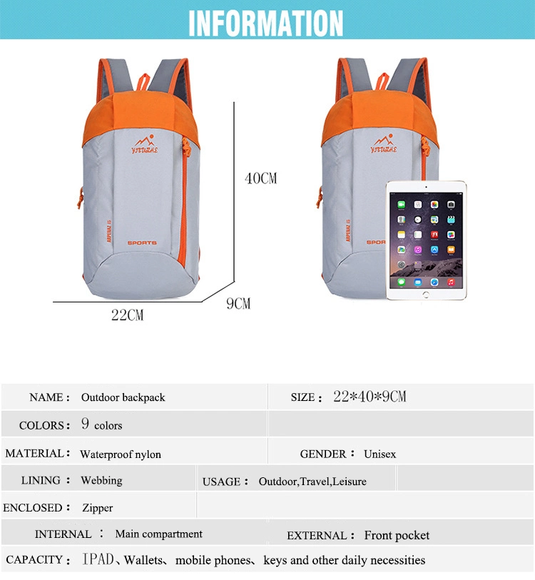 Customize Waterproof Nylon Foldable Bicycle Backpack Cheap Outdoor Back Pack
