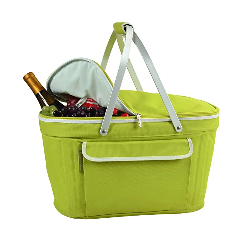Large Capacity Insulated Folding Collapsible Lunch Picnic Basket Cooler Bag