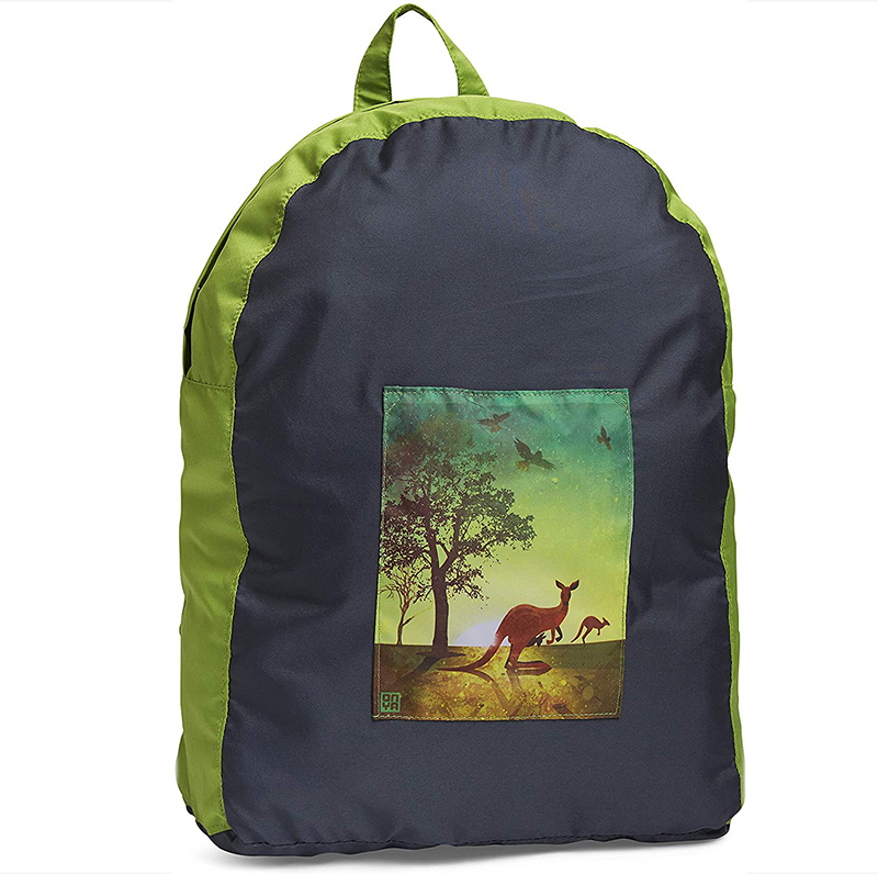 Reusable Folded Backpack Recycled Polyester RPET Eco Friendly Backpack