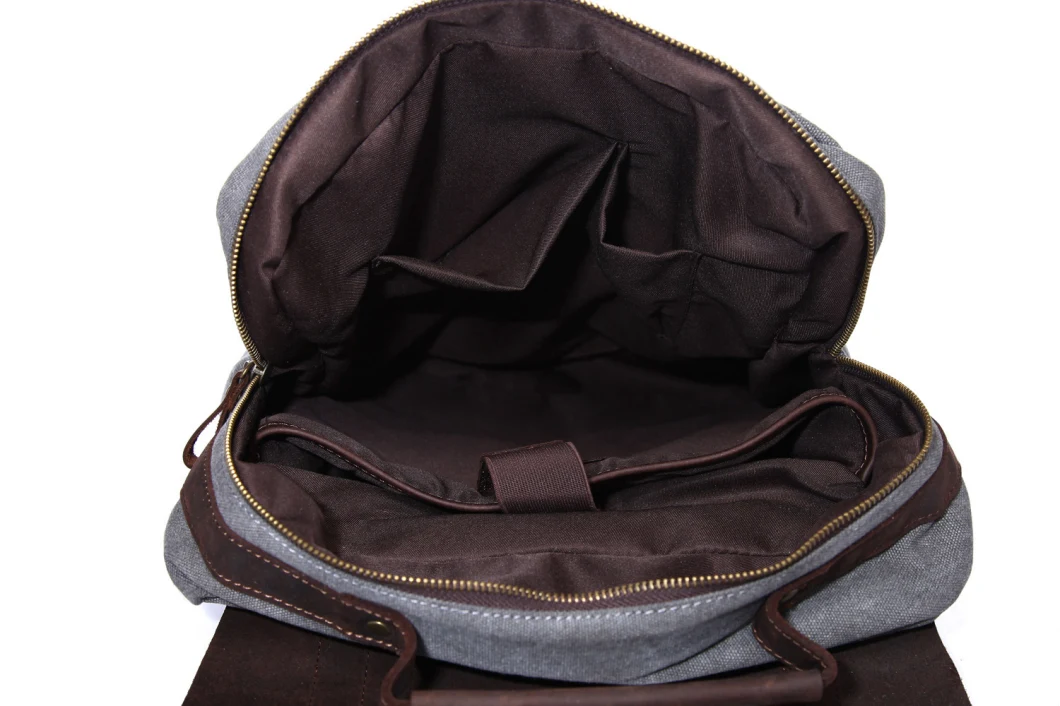 New Vintage Canvas Backpack Men's Fashion Outdoor Leather Backpack Laptop Bag