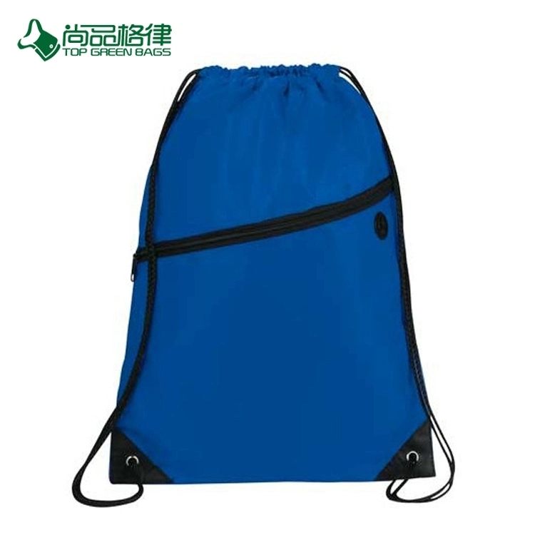 Recycled Large Size Polyester Sport Drawstring Backpack Bag