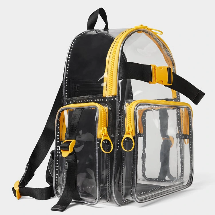 Custom Personalized Stylish Unsex PVC Leather Clear Transparent Vinyl School Backpacks China