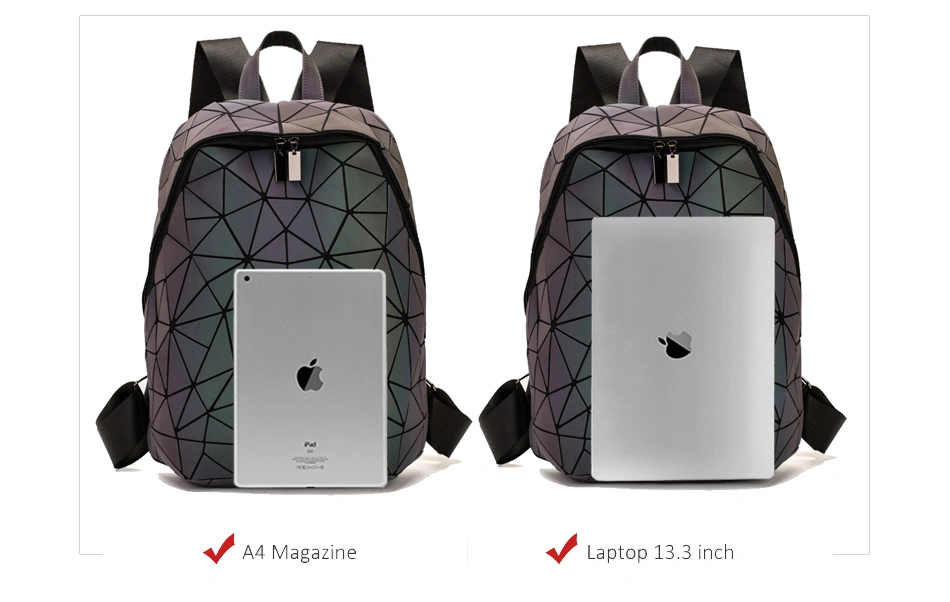 Luminous Backpacks Geometric Laptop Backpack Shoulder Backpack Trave School Bag