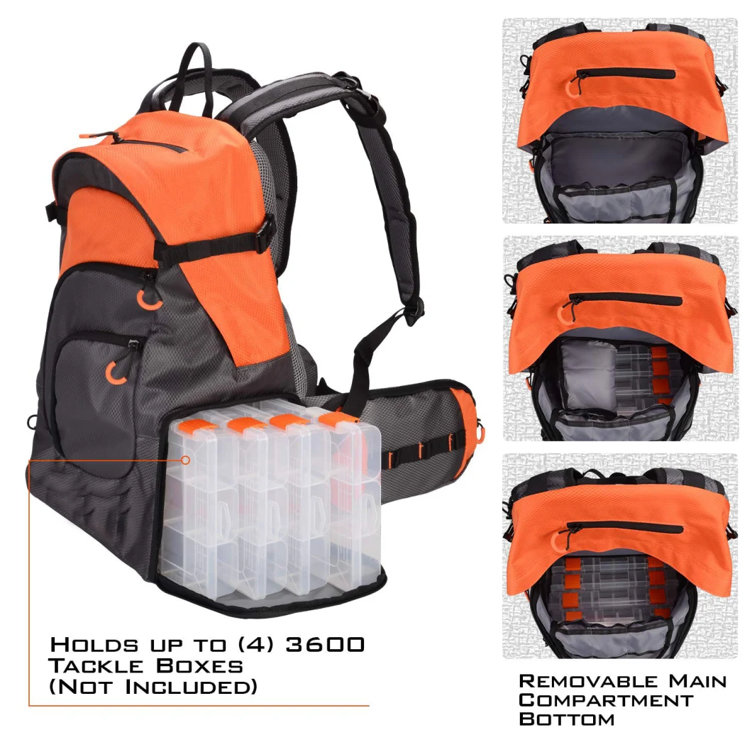 Custom Fishing Tackle Backpack Saltwater Resistant Fishing Bag Large Tackle Storage Bag Fishing Gear Bag