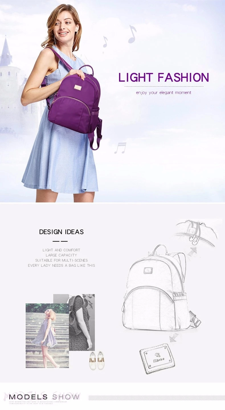 Fashion Leisure Backpack School Nylon Small Backpack Travel Women's Bag