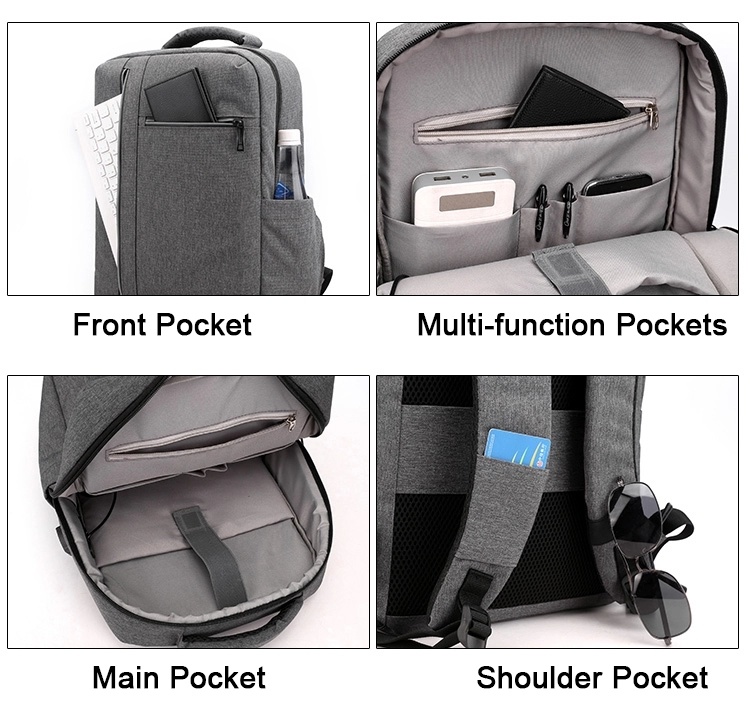 Stylish Waterproof Nylon Multi Function USB Charging Laptop Backpack  Large Capacity Laptop Backpack