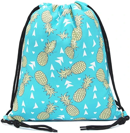 Water Resistant Floral Leaf Go Drawstring Bag Travel Beach Lightweight Gym Backpack