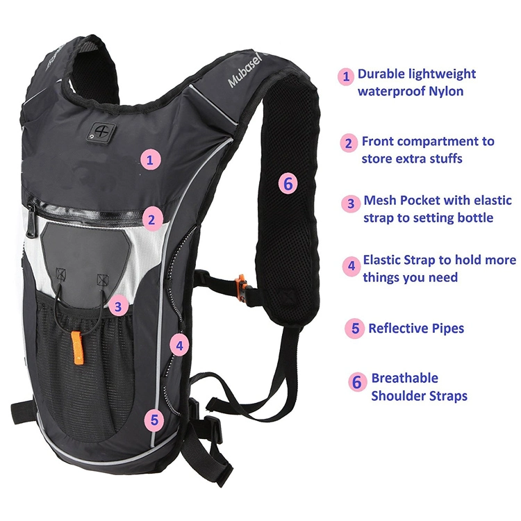 Super Lightweight Hydration Backpack Pack with 2L BPA Free Water Bladder