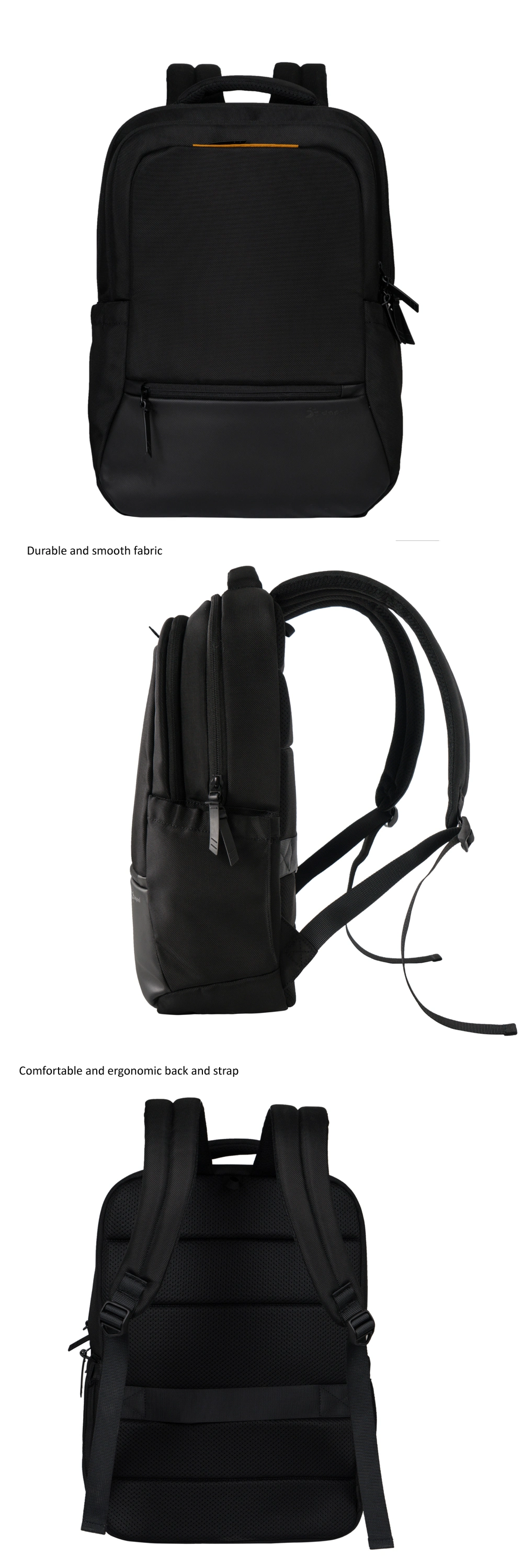 Black Men Backpacks Large Capacity Laptop Notebook Back Pack with USB Charging Port