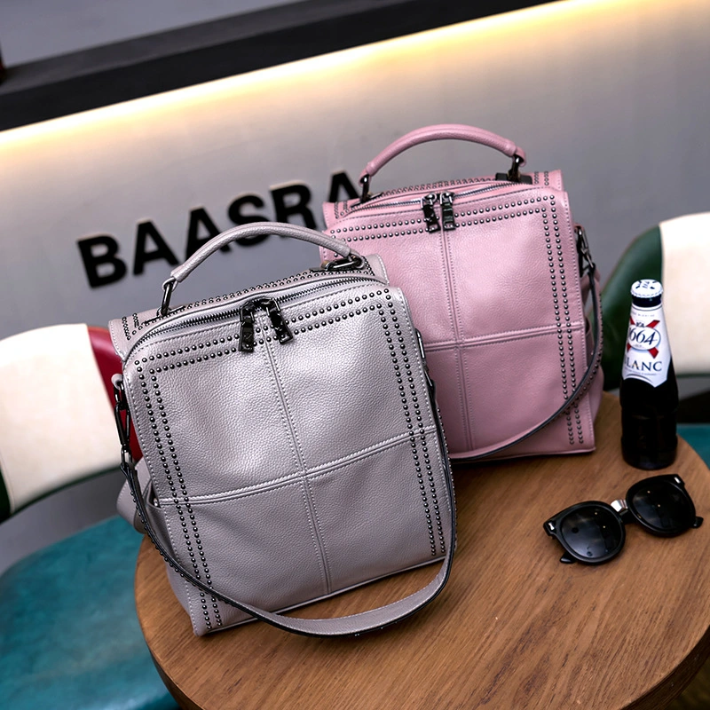 2020 New Deisgner Handbag South Korea Stylish Tote Bags Fashion Cowhide Leather Backpack Women Handbag