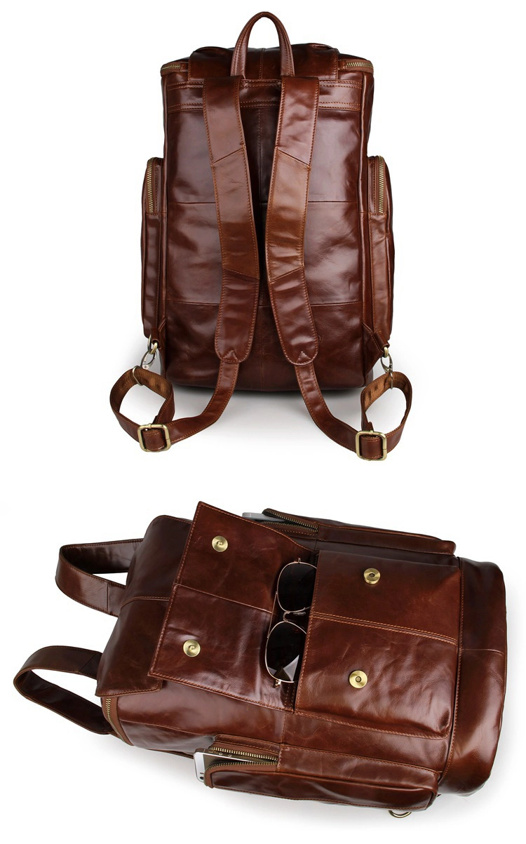Outdoor Large Capacity Vintage Leather Laptop Bag Outdoor Backpacks