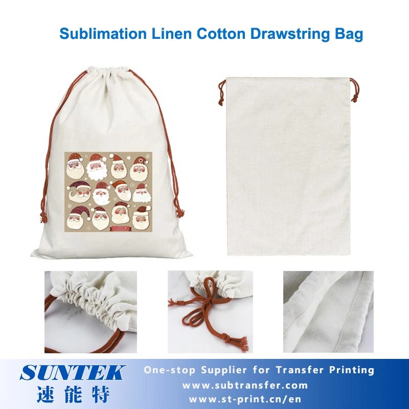Sublimation Blank Burlap Drawstring Tote Bag