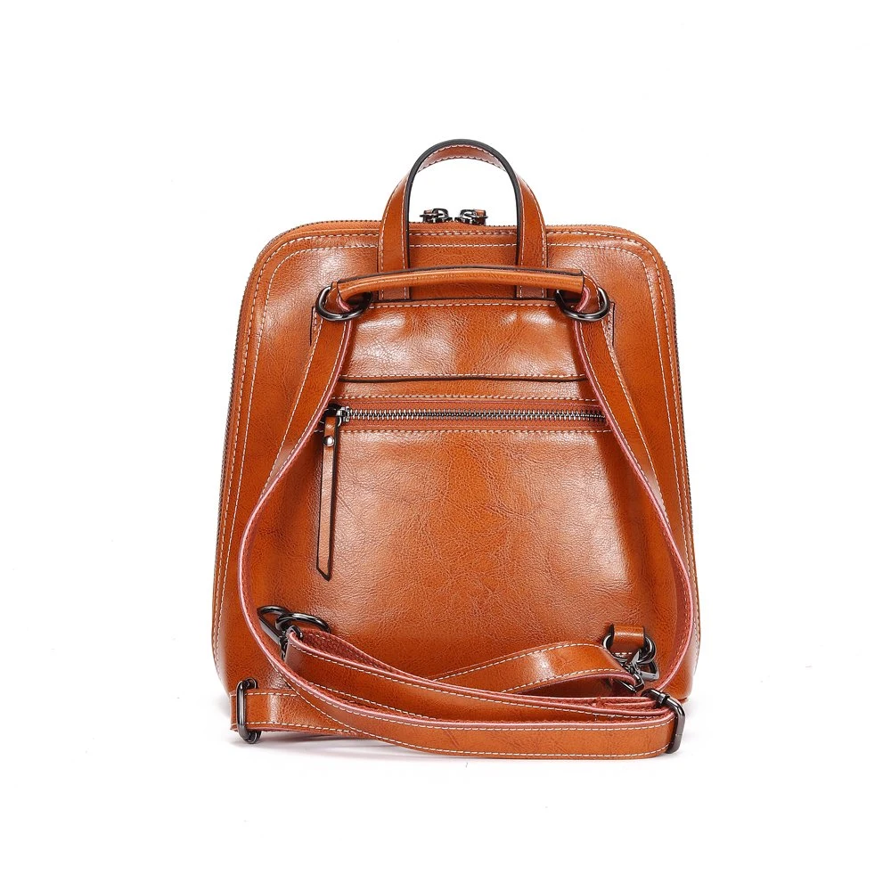 Smooth PU Leather Classic Fashion Women Backpack High Quality Vegan Leather Daypack Ladies Backpack