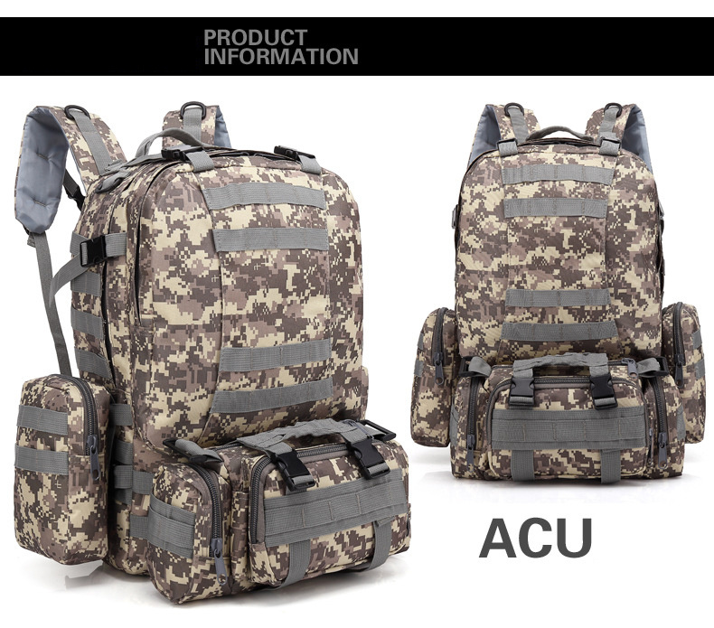 Outdoor Equipment Tactical Backpack Multi-Function Large Capacity Two-Shoulder Oxford Cloth Combination Backpack