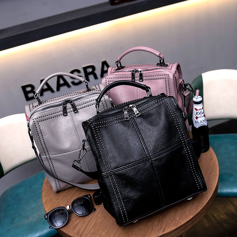 2020 New Deisgner Handbag South Korea Stylish Tote Bags Fashion Cowhide Leather Backpack Women Handbag
